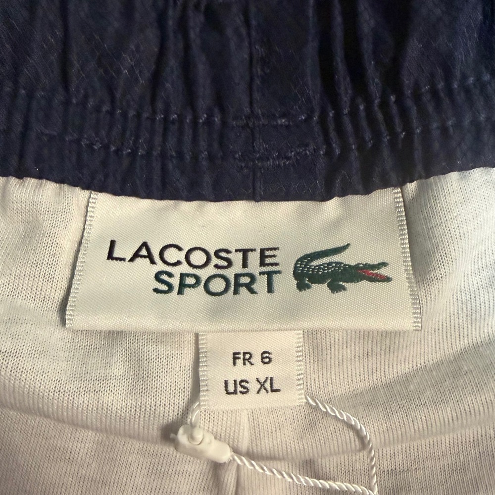 Lacoste Tafetta Shorts Mens XL Navy Blue Sport Diamond Taffeta Lightweight Lined - Picture 4 of 11